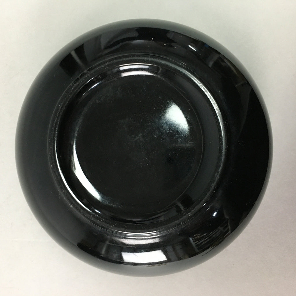 Japanese Lacquer ware Bowl Replica Vtg Black Gold Makie Noodle Rice UR312