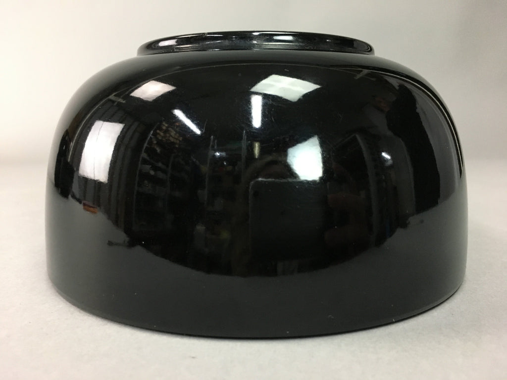 Japanese Lacquer ware Bowl Replica Vtg Black Gold Makie Noodle Rice UR312