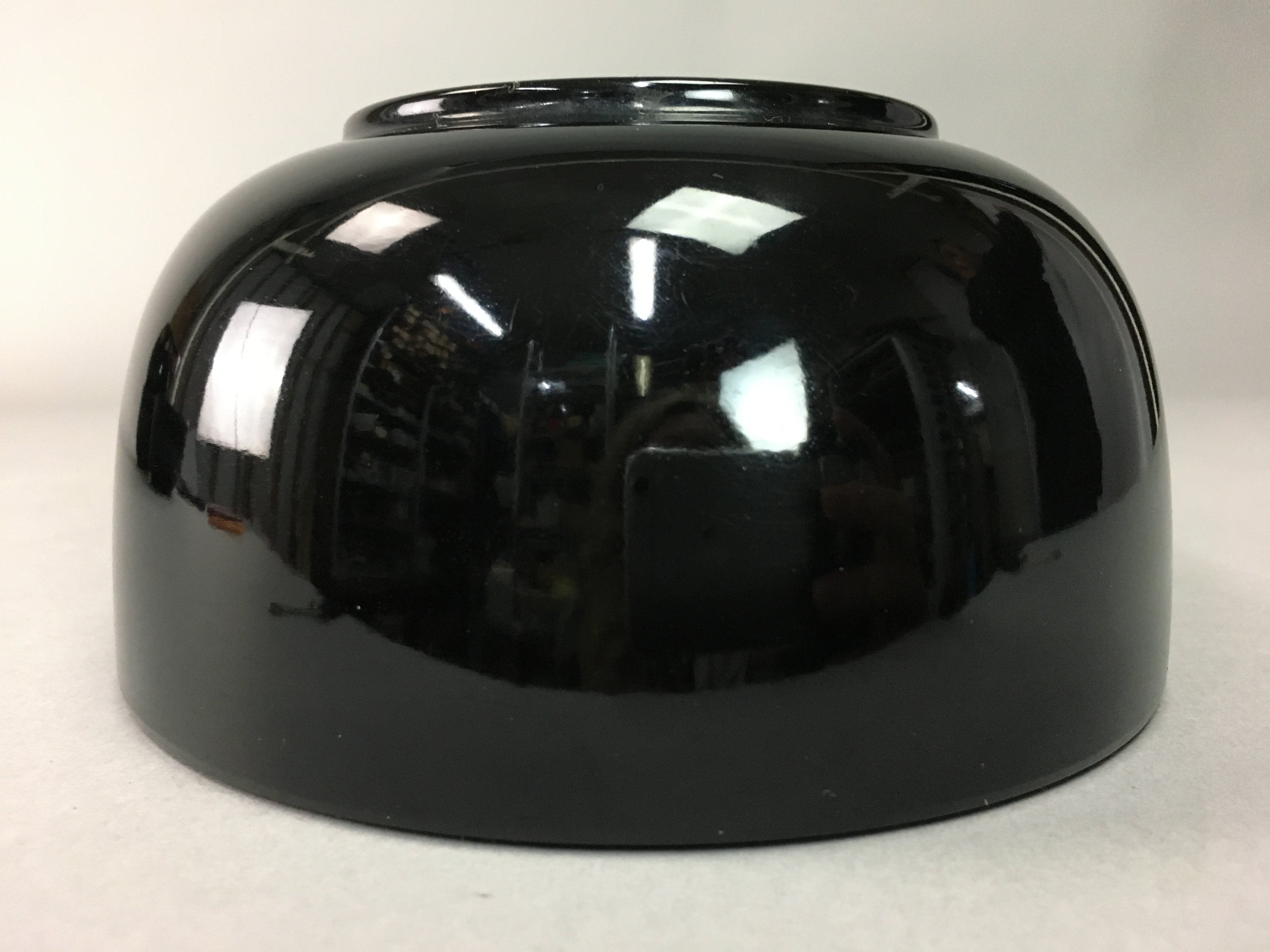 Japanese Lacquer ware Bowl Replica Vtg Black Gold Makie Noodle Rice UR312