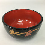 Japanese Lacquer ware Bowl Replica Vtg Black Gold Makie Noodle Rice UR312
