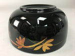 Japanese Lacquer ware Bowl Replica Vtg Black Gold Makie Noodle Rice UR313