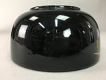 Japanese Lacquer ware Bowl Replica Vtg Black Gold Makie Noodle Rice UR314