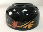 Japanese Lacquer ware Bowl Replica Vtg Black Gold Makie Noodle Rice UR314