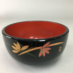 Japanese Lacquer ware Bowl Replica Vtg Black Gold Makie Noodle Rice UR314