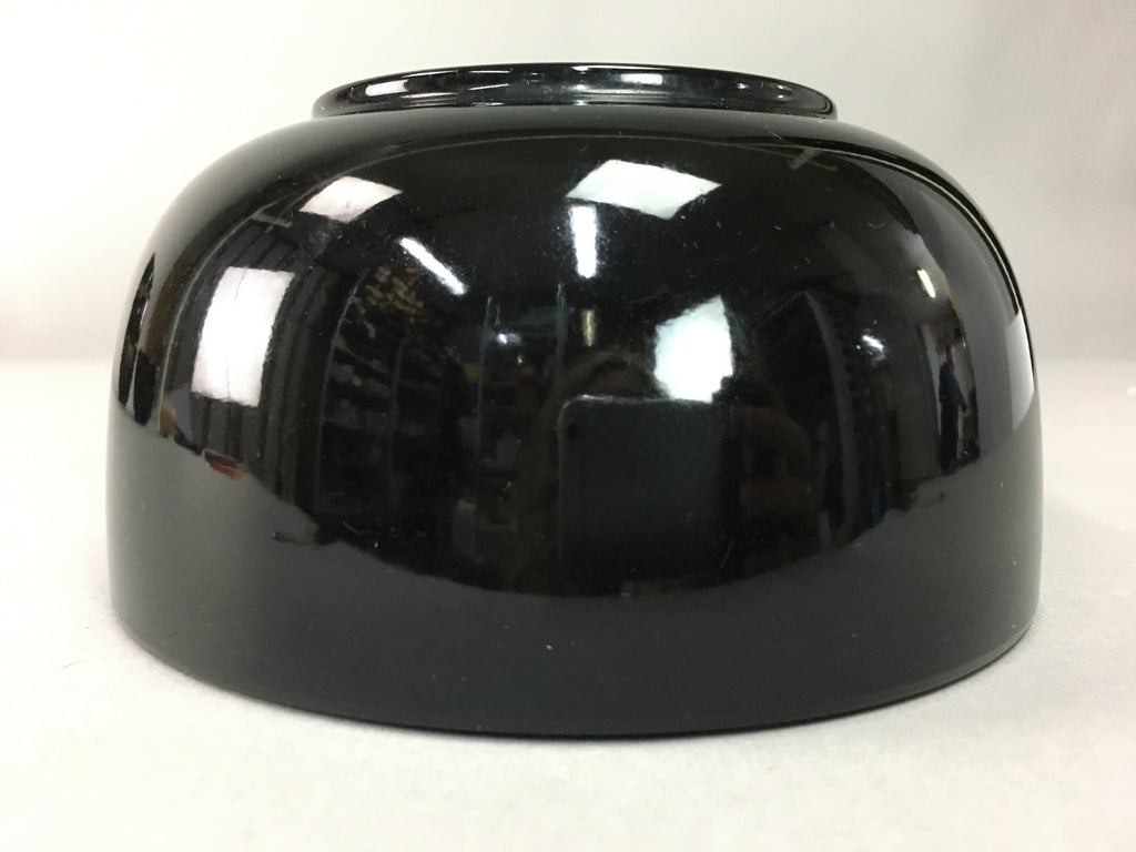 Japanese Lacquer ware Bowl Replica Vtg Black Gold Makie Noodle Rice UR315