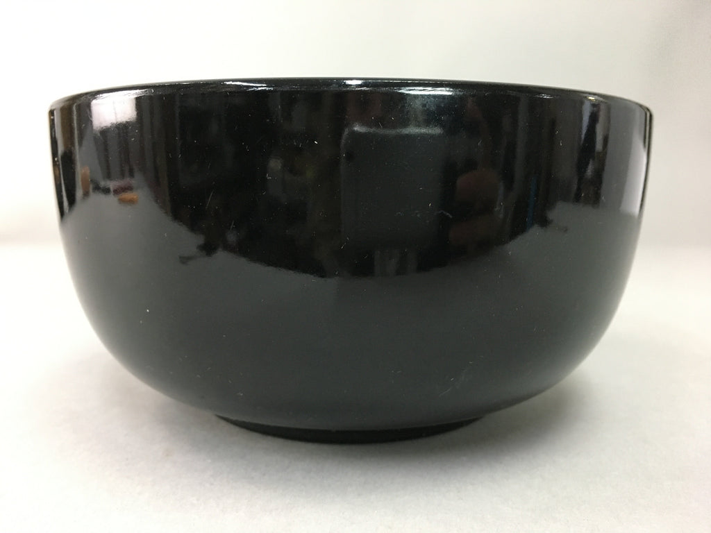 Japanese Lacquer ware Bowl Replica Vtg Black Gold Makie Noodle Rice UR315