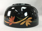 Japanese Lacquer ware Bowl Replica Vtg Black Gold Makie Noodle Rice UR315