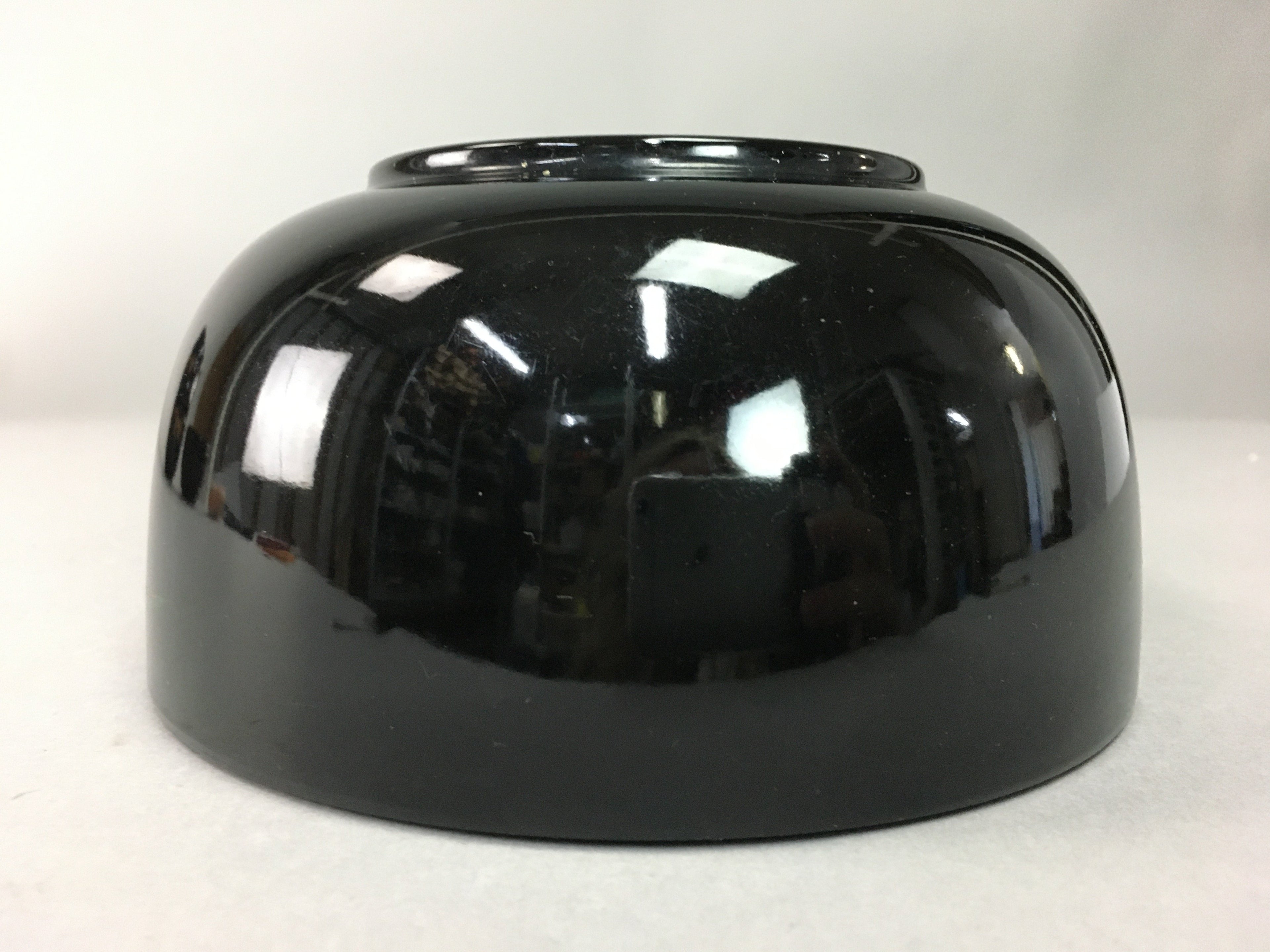 Japanese Lacquer ware Bowl Replica Vtg Black Gold Makie Noodle Rice UR315