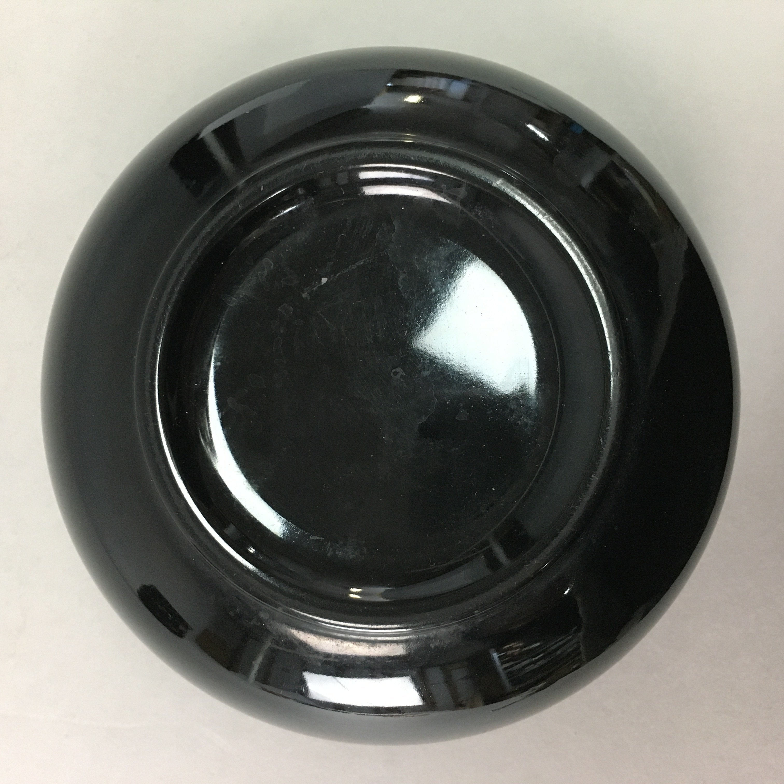 Japanese Lacquer ware Bowl Replica Vtg Black Gold Makie Noodle Rice UR316