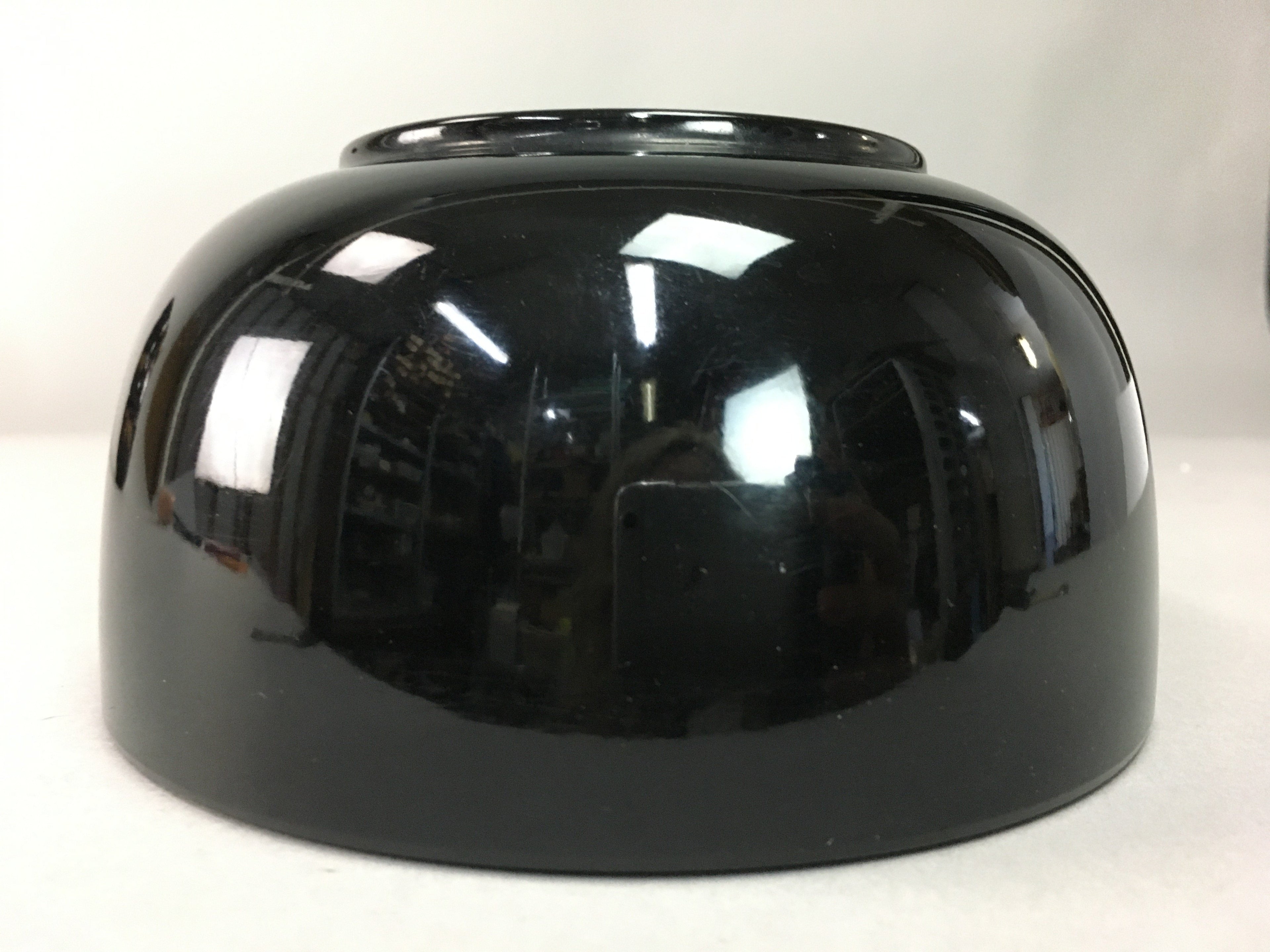 Japanese Lacquer ware Bowl Replica Vtg Black Gold Makie Noodle Rice UR316