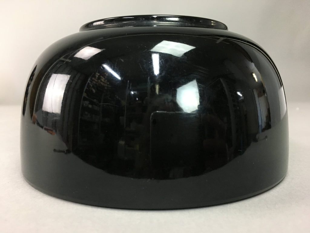 Japanese Lacquer ware Bowl Replica Vtg Black Gold Makie Noodle Rice UR316