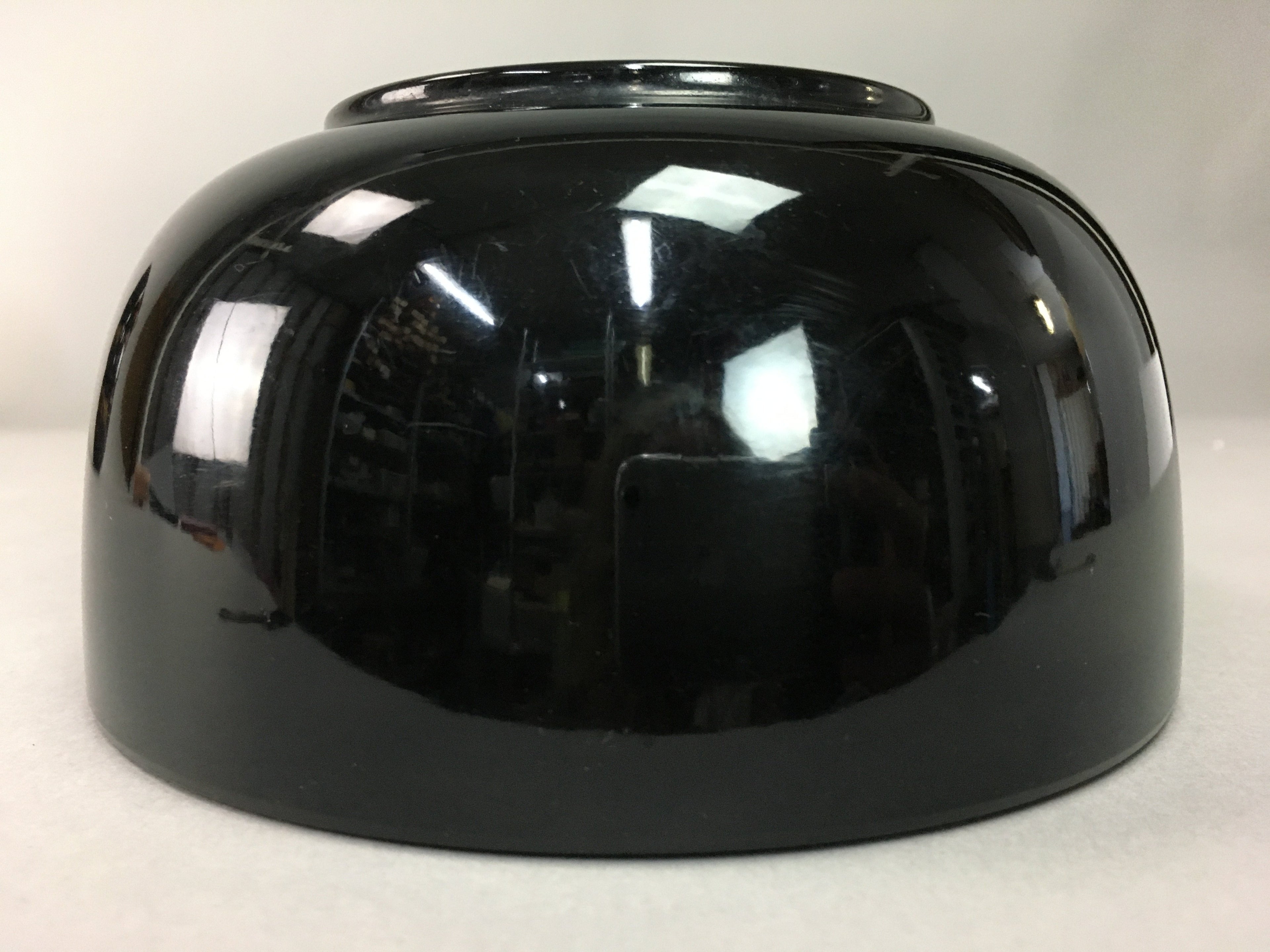 Japanese Lacquer ware Bowl Replica Vtg Black Gold Makie Noodle Rice UR316