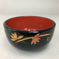Japanese Lacquer ware Bowl Replica Vtg Black Gold Makie Noodle Rice UR316