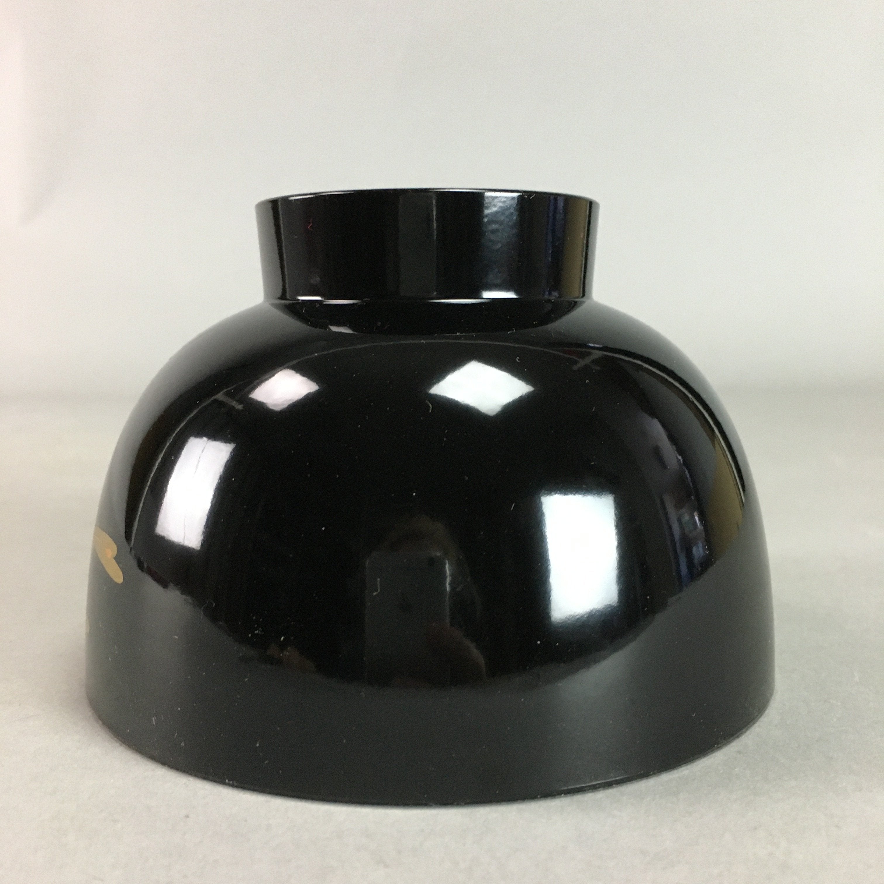 Japanese Lacquer ware Bowl Replica Vtg Black Gold Makie Owan Soup Rice UR296