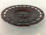Japanese Lacquer ware Drink Coaster Vtg Bamboo Chataku Woven Saucer UR184