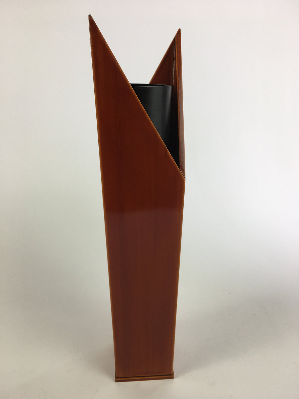 Japanese Lacquer ware Flower Vase Vtg Wooden Shunkei-nuri Ikebana Kabin FV908