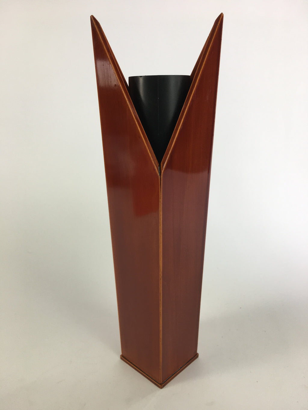 Japanese Lacquer ware Flower Vase Vtg Wooden Shunkei-nuri Ikebana Kabin FV908