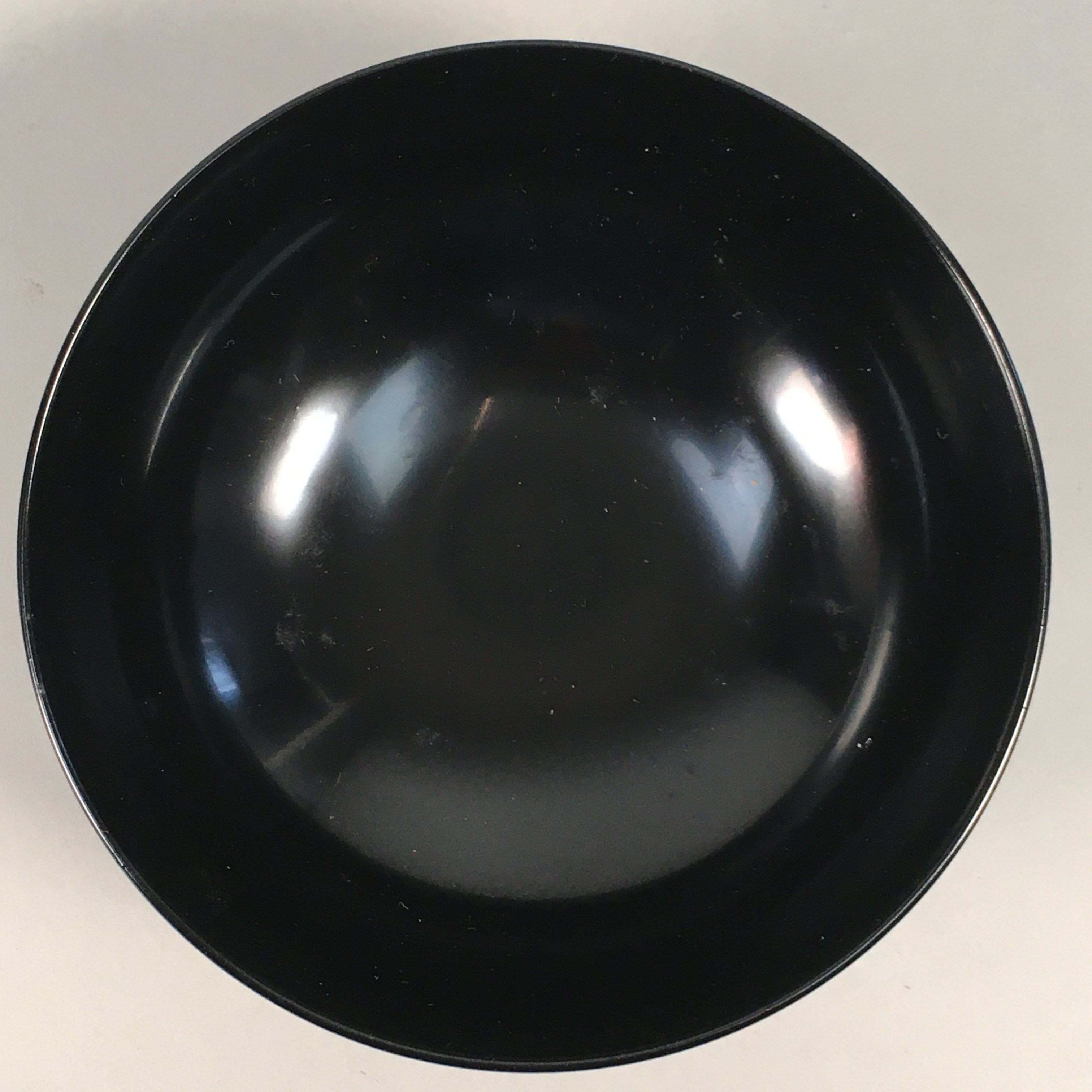 Japanese Lacquer ware Lidded Bowl Vtg Replica Black Gold Owan Soup Rice QT103