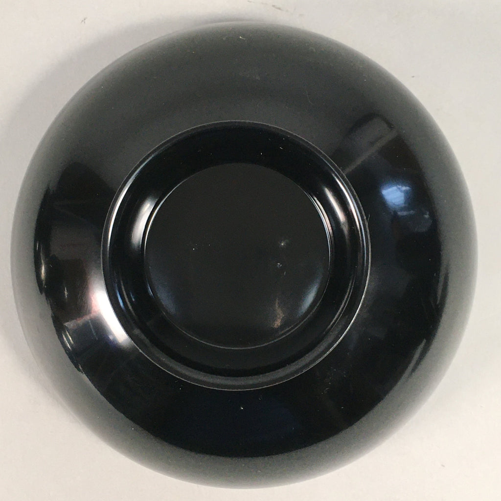 Japanese Lacquer ware Lidded Bowl Vtg Replica Black Gold Owan Soup Rice QT103