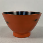 Japanese Lacquer ware Lidded Bowl Vtg Replica Red Black Owan Soup Rice UR396