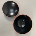 Japanese Lacquer ware Lidded Bowl Vtg Replica Red Black Owan Soup Rice UR396