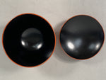 Japanese Lacquer ware Lidded Bowl Vtg Replica Red Black Owan Soup Rice UR396