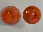 Japanese Lacquer ware Lidded Bowl Vtg Replica Red Black Owan Soup Rice UR396