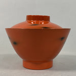 Japanese Lacquer ware Lidded Bowl Vtg Replica Red Black Owan Soup Rice UR396