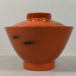 Japanese Lacquer ware Lidded Bowl Vtg Replica Red Black Owan Soup Rice UR396