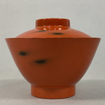 Japanese Lacquer ware Lidded Bowl Vtg Replica Red Black Owan Soup Rice UR400
