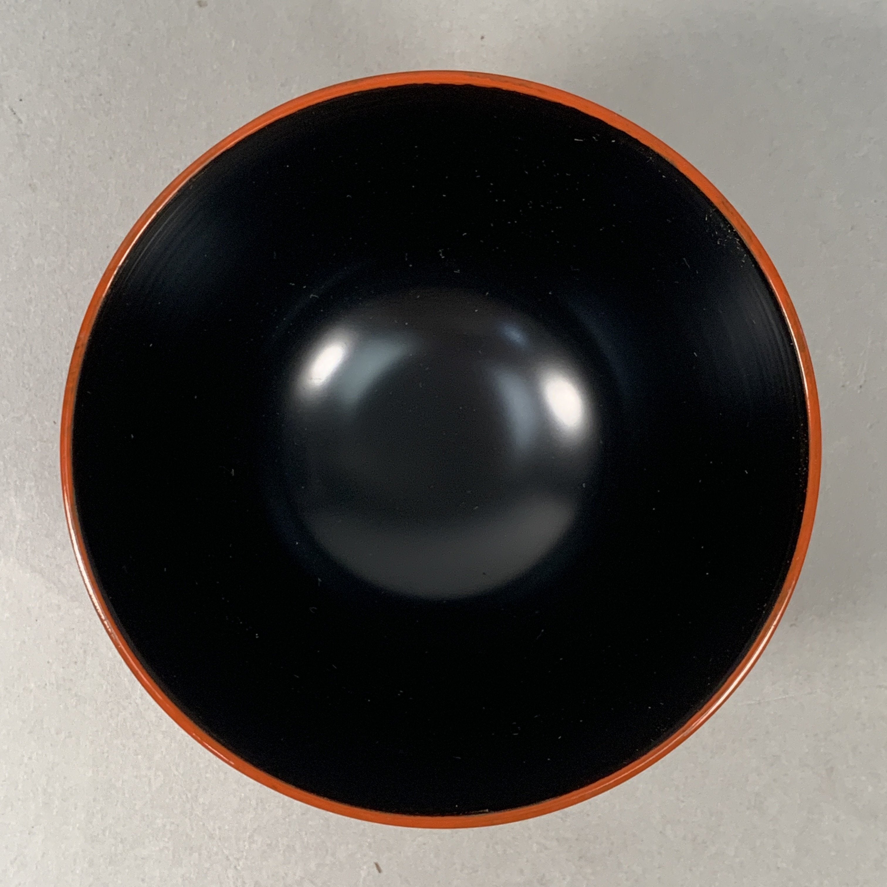 Japanese Lacquer ware Lidded Bowl Vtg Replica Red Black Owan Soup Rice UR400