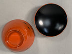 Japanese Lacquer ware Lidded Bowl Vtg Replica Red Black Owan Soup Rice UR400