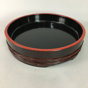 Japanese Lacquer ware Shushi Oke Serving Tub Vtg Round Container PX389