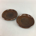 Japanese Lacquer ware Wooden Drink Coaster Saucer Vtg Chataku 2pc Brown LW964