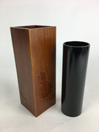 Japanese Lacquered Flower Vase Vtg Wooden Ikebana Kabin Gourd FV996