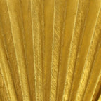 Japanese Lacquered Folding Fan Vtg Sensu Gold Silver Paper Bamboo Frame 4D569