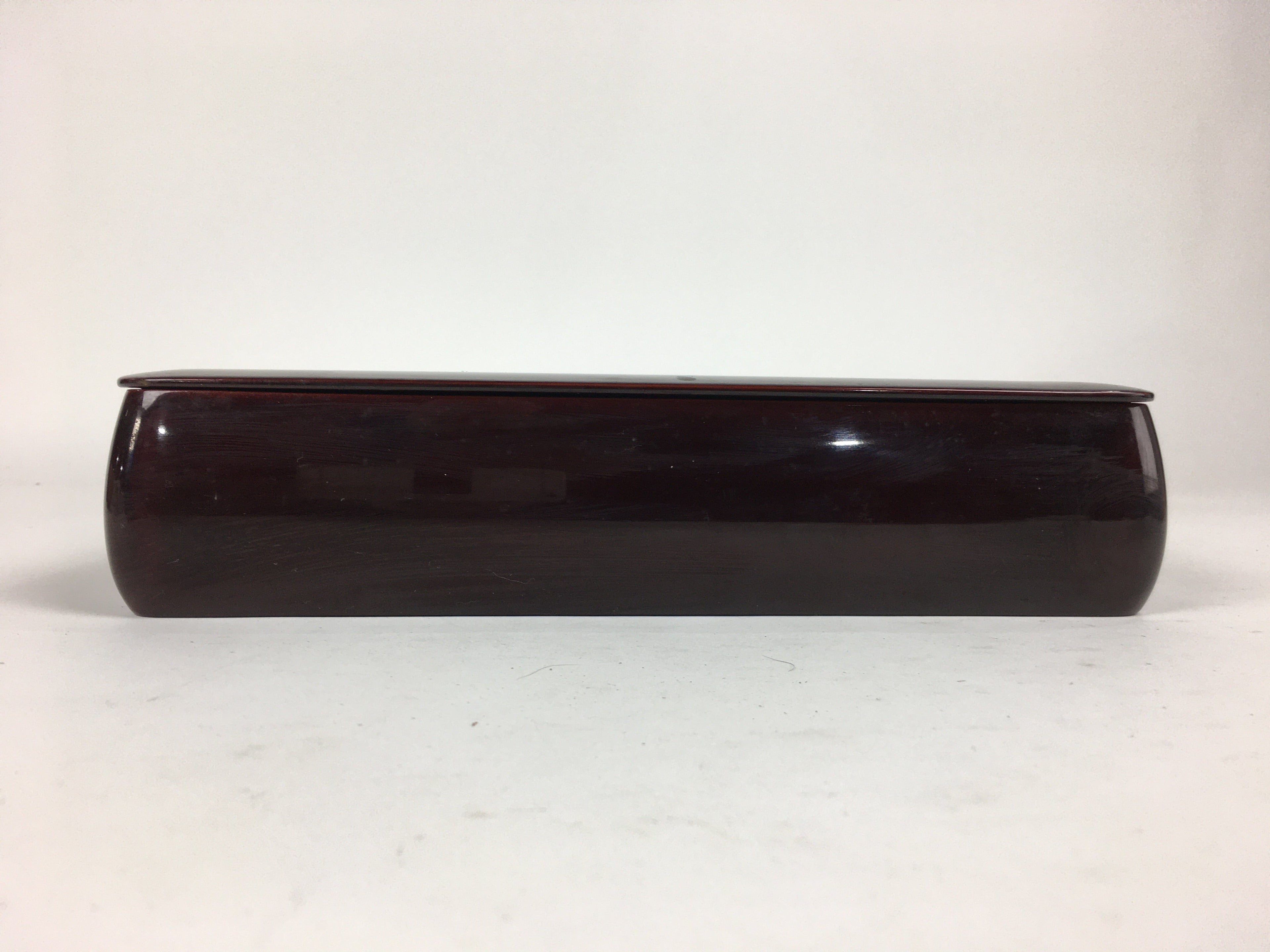 Japanese Lacquered Lidded Box Shunkei-Nuri Vtg Wood Fumibako Letter Book FB66
