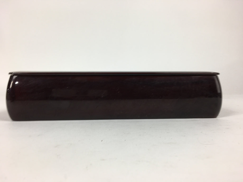 Japanese Lacquered Lidded Box Shunkei-Nuri Vtg Wood Fumibako Letter Book FB66