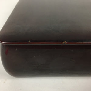 Japanese Lacquered Lidded Box Shunkei-Nuri Vtg Wood Fumibako Letter Book FB66