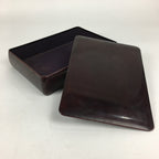 Japanese Lacquered Lidded Box Shunkei-Nuri Vtg Wood Fumibako Letter Book FB66