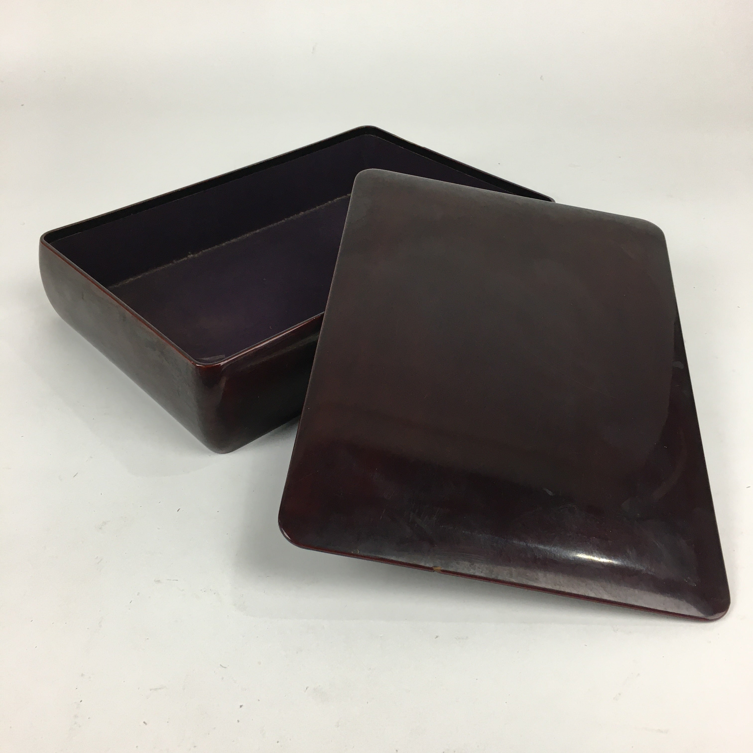 Japanese Lacquered Lidded Box Shunkei-Nuri Vtg Wood Fumibako Letter Book FB66