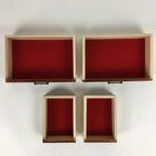 Japanese Lacquered Sewing Box Vtg Haribako Chest Tansu 4Drawers T315
