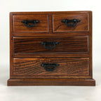 Japanese Lacquered Sewing Box Vtg Haribako Chest Tansu 4Drawers T315