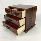 Japanese Lacquered Sewing Box Vtg Haribako Chest Tansu 4Drawers T315