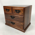 Japanese Lacquered Sewing Box Vtg Haribako Chest Tansu 4Drawers T315