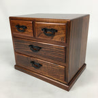 Japanese Lacquered Sewing Box Vtg Haribako Chest Tansu 4Drawers T315