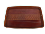 Japanese Lacquered Tray Rectangle Obon Vtg Shunkei-Nuri Nurimono UR683