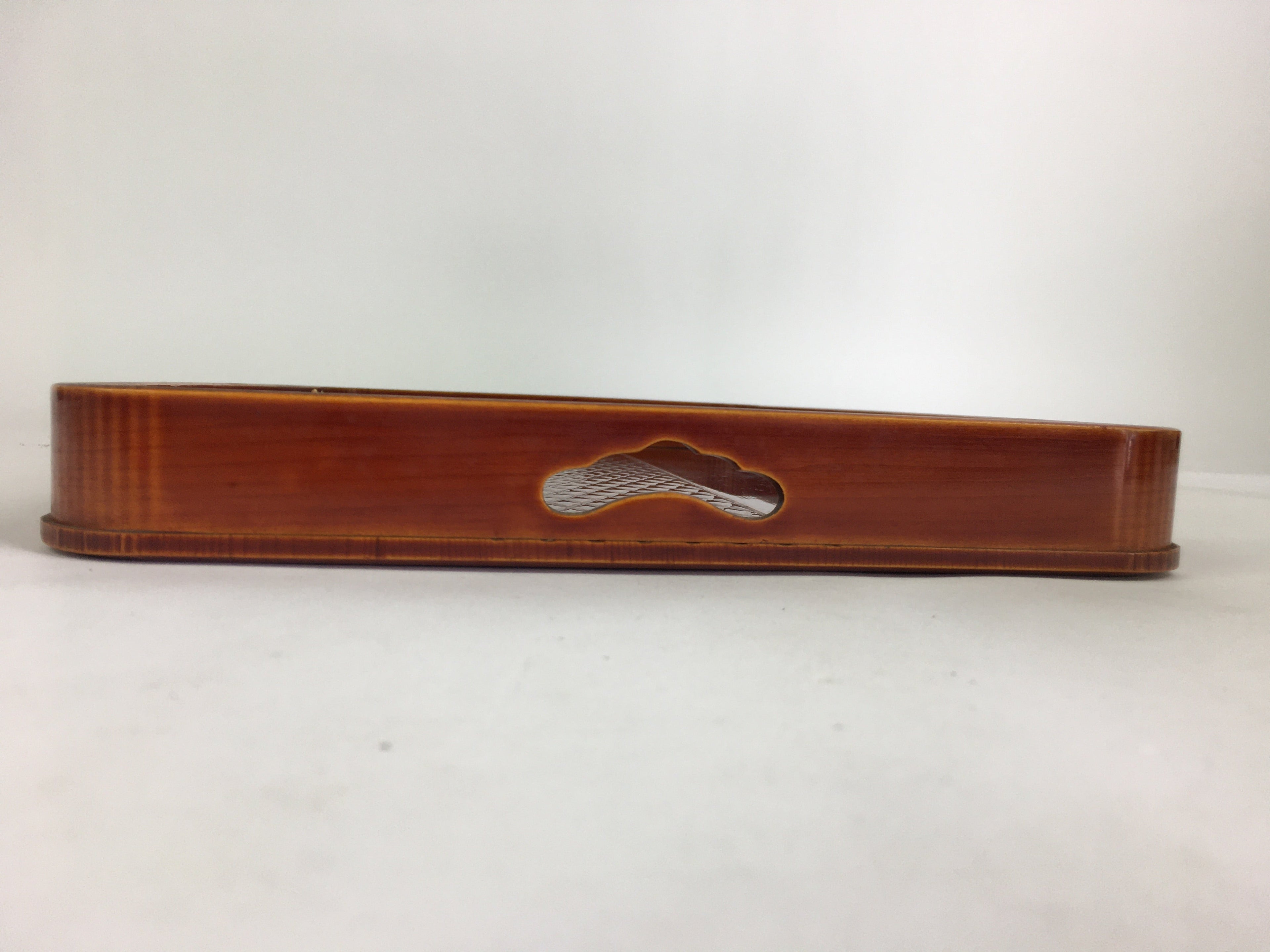 Japanese Lacquered Tray Rectangle Obon Vtg Shunkei-Nuri Nurimono UR683