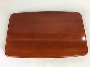 Japanese Lacquered Tray Rectangle Obon Vtg Shunkei-Nuri Nurimono UR683