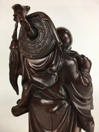 Japanese Lacquered Wooden Buddhist Art Hotei Statue Vtg Amulet Mokuzo BD803